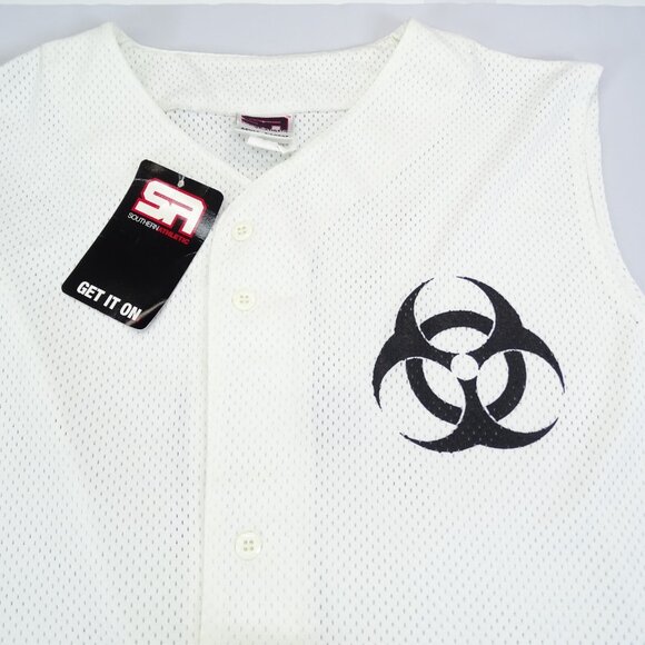 Vintage 90s‎ Southern Athletic Baseball Softball Biohazard Jersey DIZ 7 White XL - Picture 2 of 7